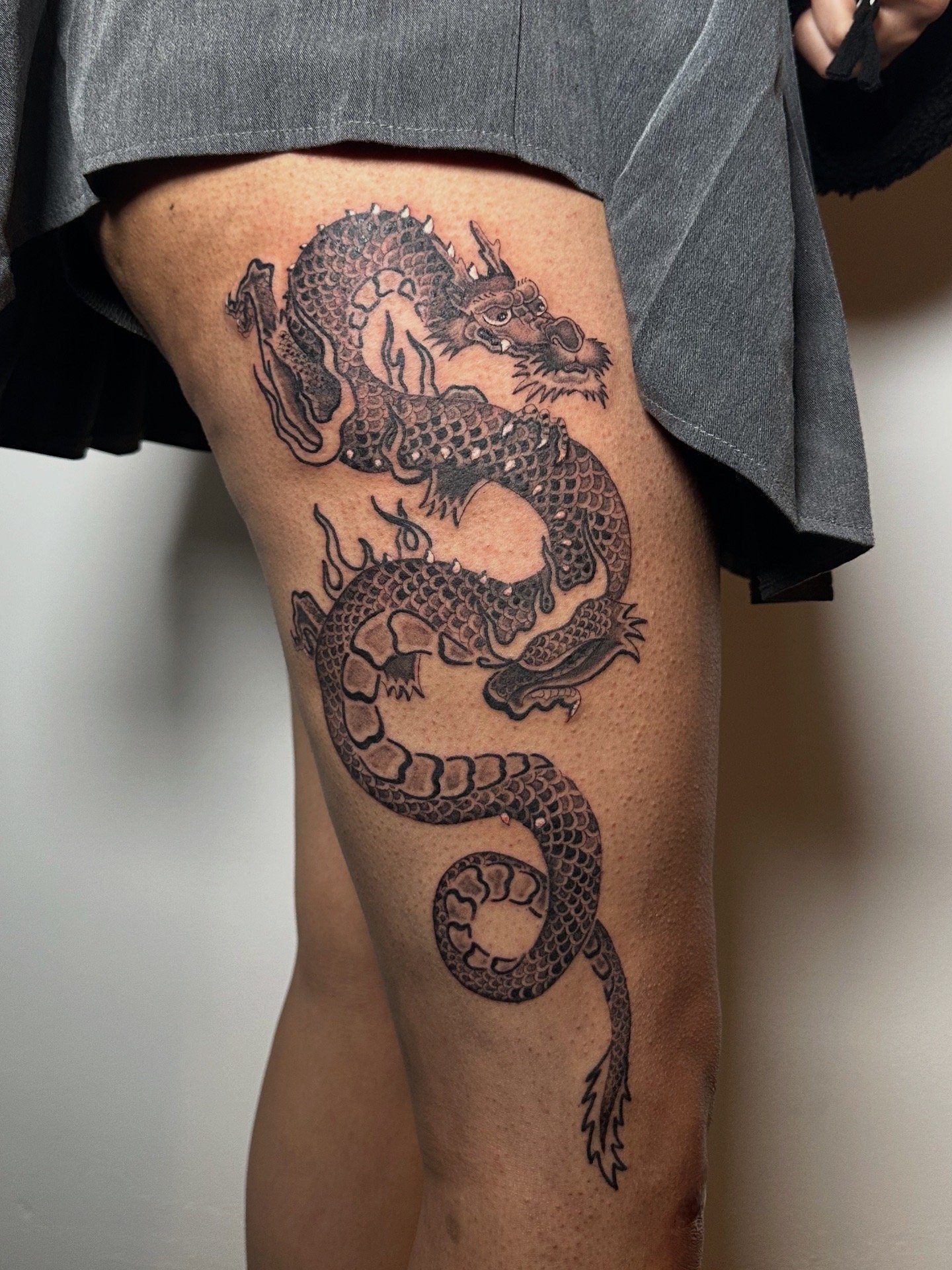 Japanese illustrative tattoo by Suze Tattoos